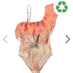 Molo Kids Swim One Piece in Peach and Cream